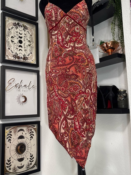 Allen B. By Allen Schwartz Dresses & Skirts - ABS Allen Schwartz Vintage Y2K Paisley Asymmetric Handkerchief Hem Midi Dress 8